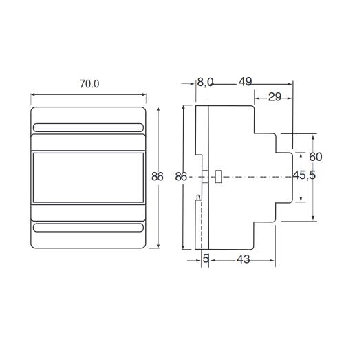 Module enclosure 700 for DIN-rail